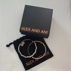 Alex and Ani Silver Beaded Bracelet Set